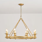 Unite Vintage Industrial Round Gold Chandelier