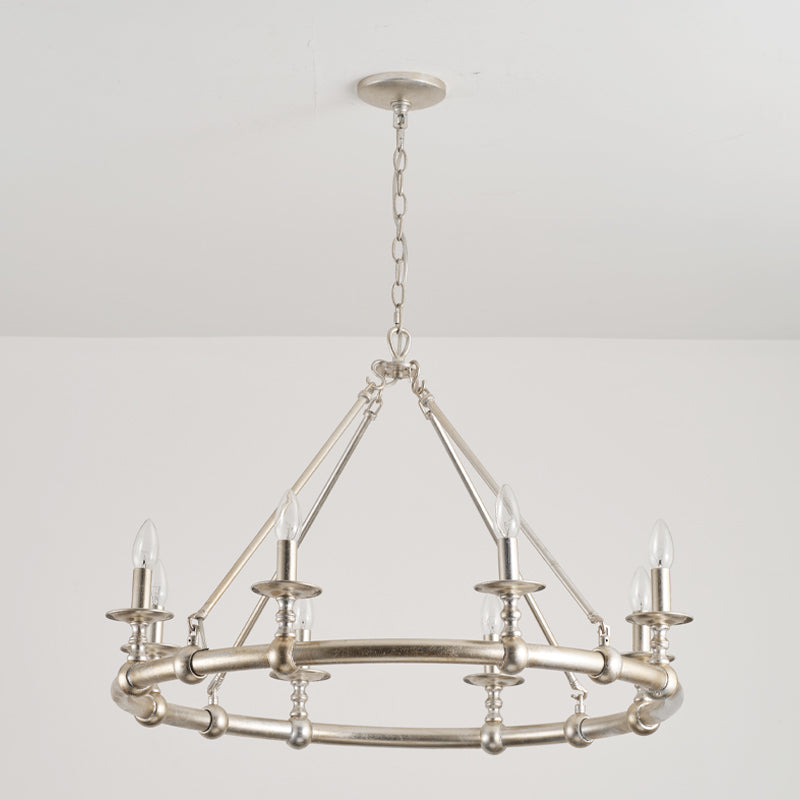 Unite Vintage Industrial Round Gold Chandelier