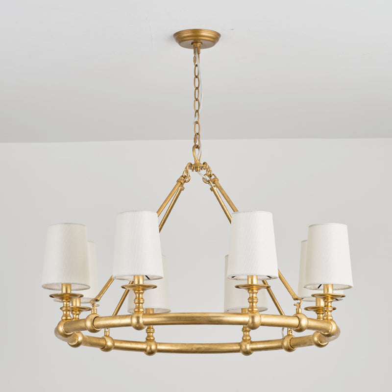 Unite Vintage Industrial Round Gold Chandelier