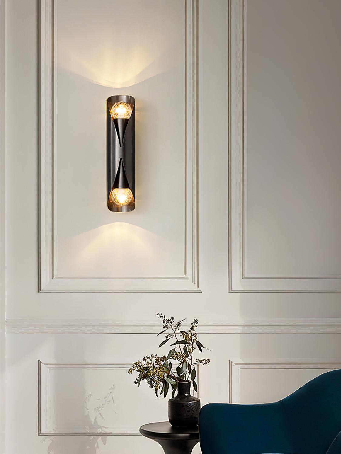 Avynila Modern Minimalist Diamonds Brass Wall Lamp