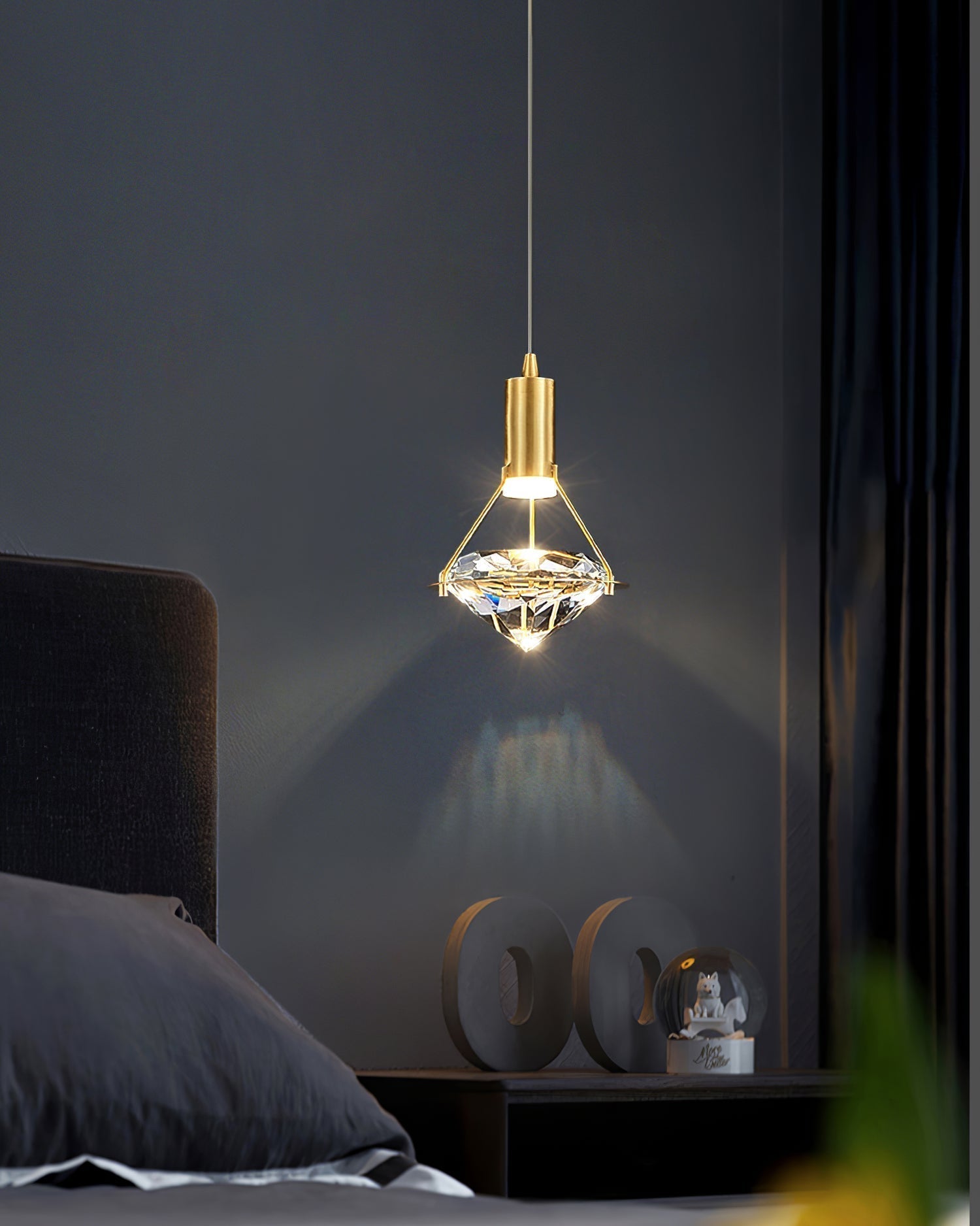 Elysianire Brass & Crystal Elegant Pendant Lamp