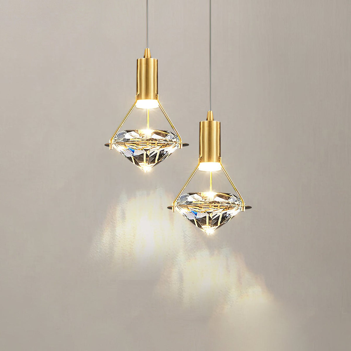 Elysianire Brass & Crystal Elegant Pendant Lamp