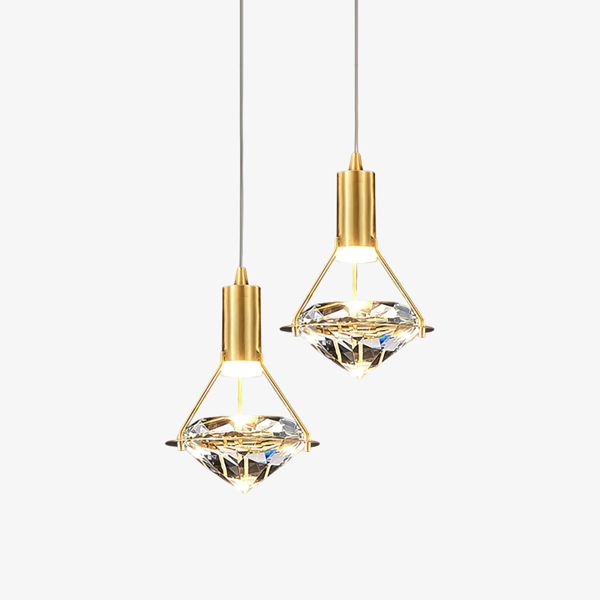Elysianire Brass & Crystal Elegant Pendant Lamp