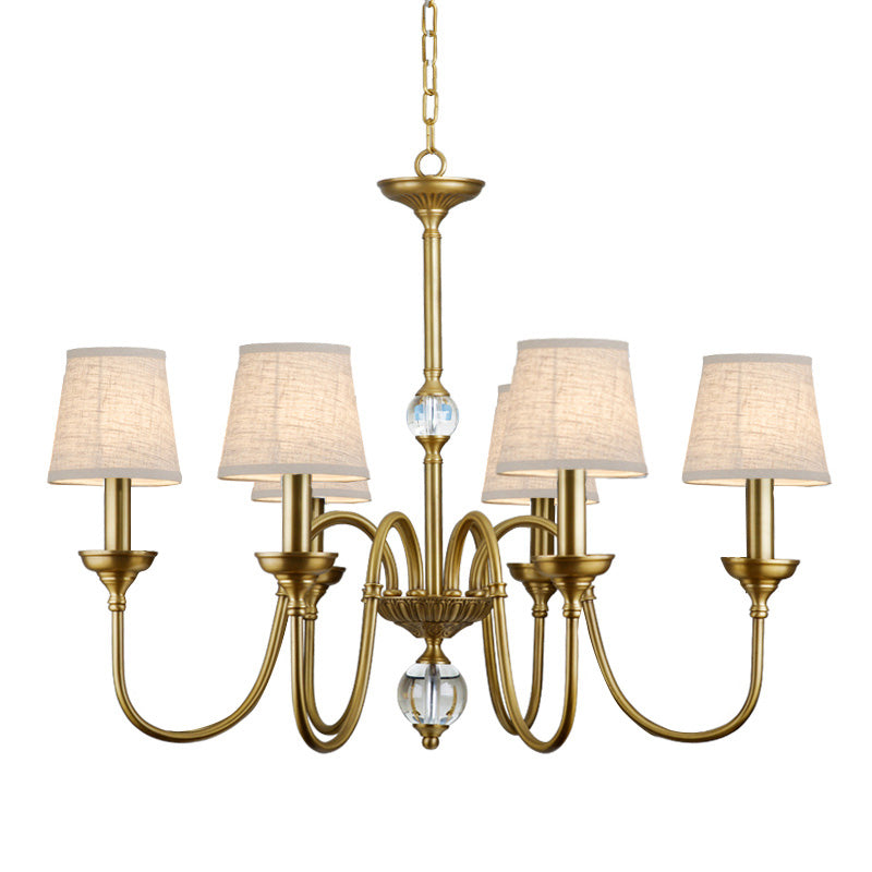 Blur Postmodern Luxury Brass Crystal  Fabric Chandelier