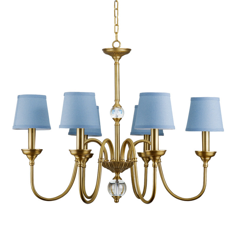 Blur Postmodern Luxury Brass Crystal  Fabric Chandelier