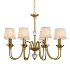Blur Postmodern Luxury Brass Crystal  Fabric Chandelier