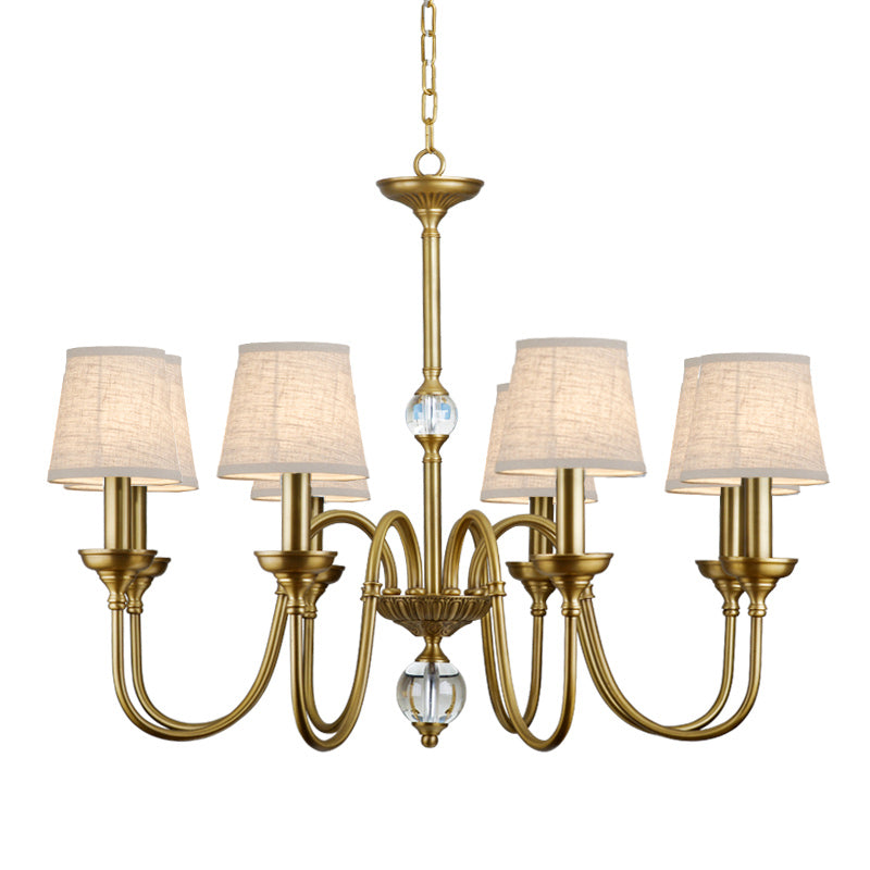 Blur Postmodern Luxury Brass Crystal  Fabric Chandelier