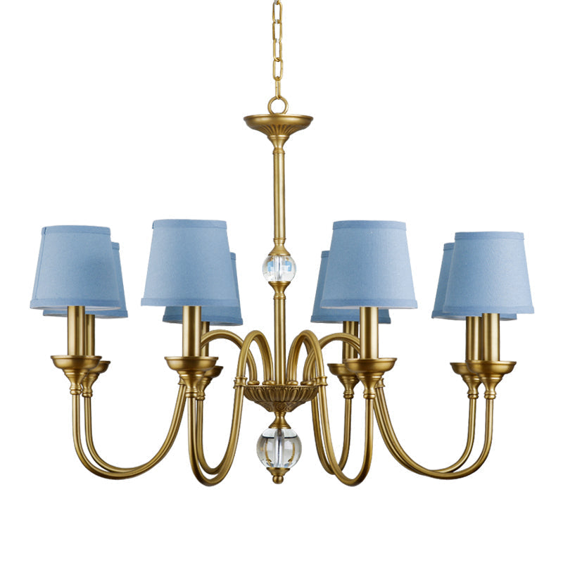 Blur Postmodern Luxury Brass Crystal  Fabric Chandelier