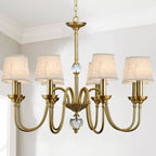 Blur Postmodern Luxury Brass Crystal  Fabric Chandelier