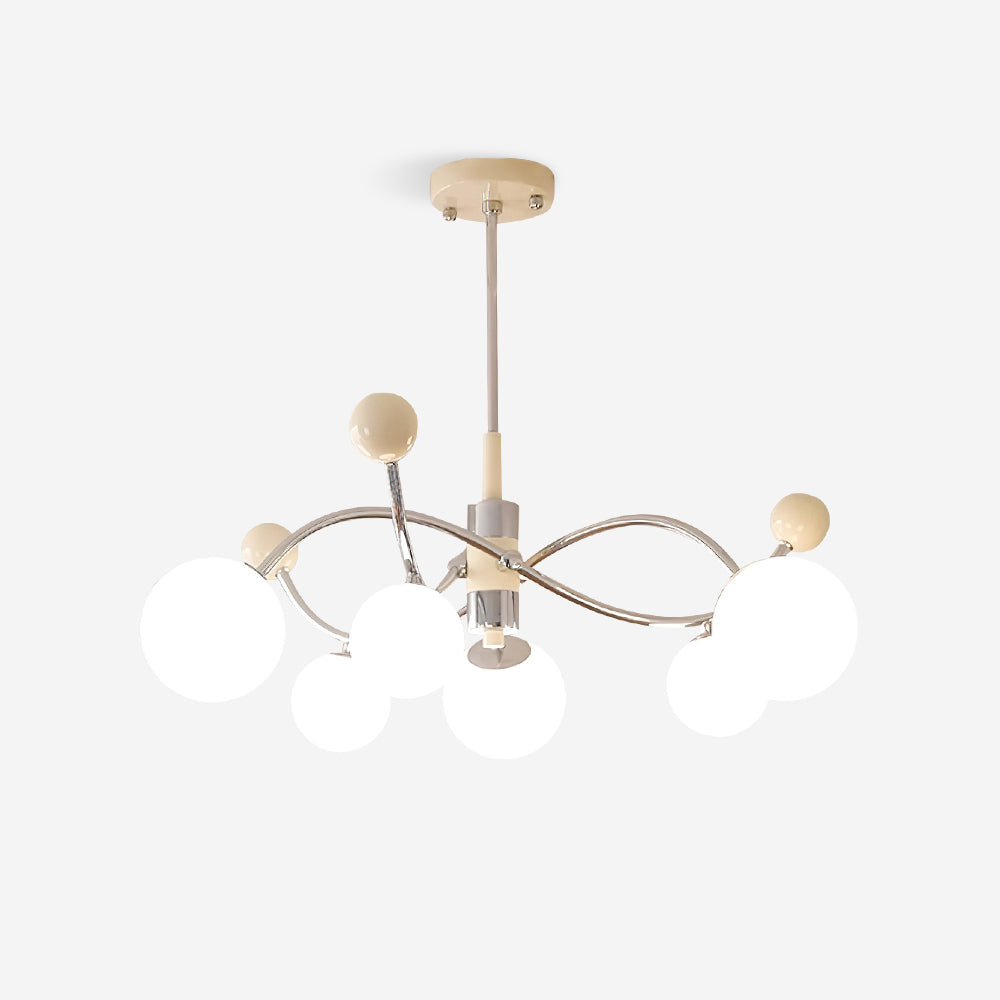 Diana Chandelier Frosted Orb Curves