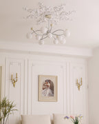 Diana Chandelier Frosted Orb Curves