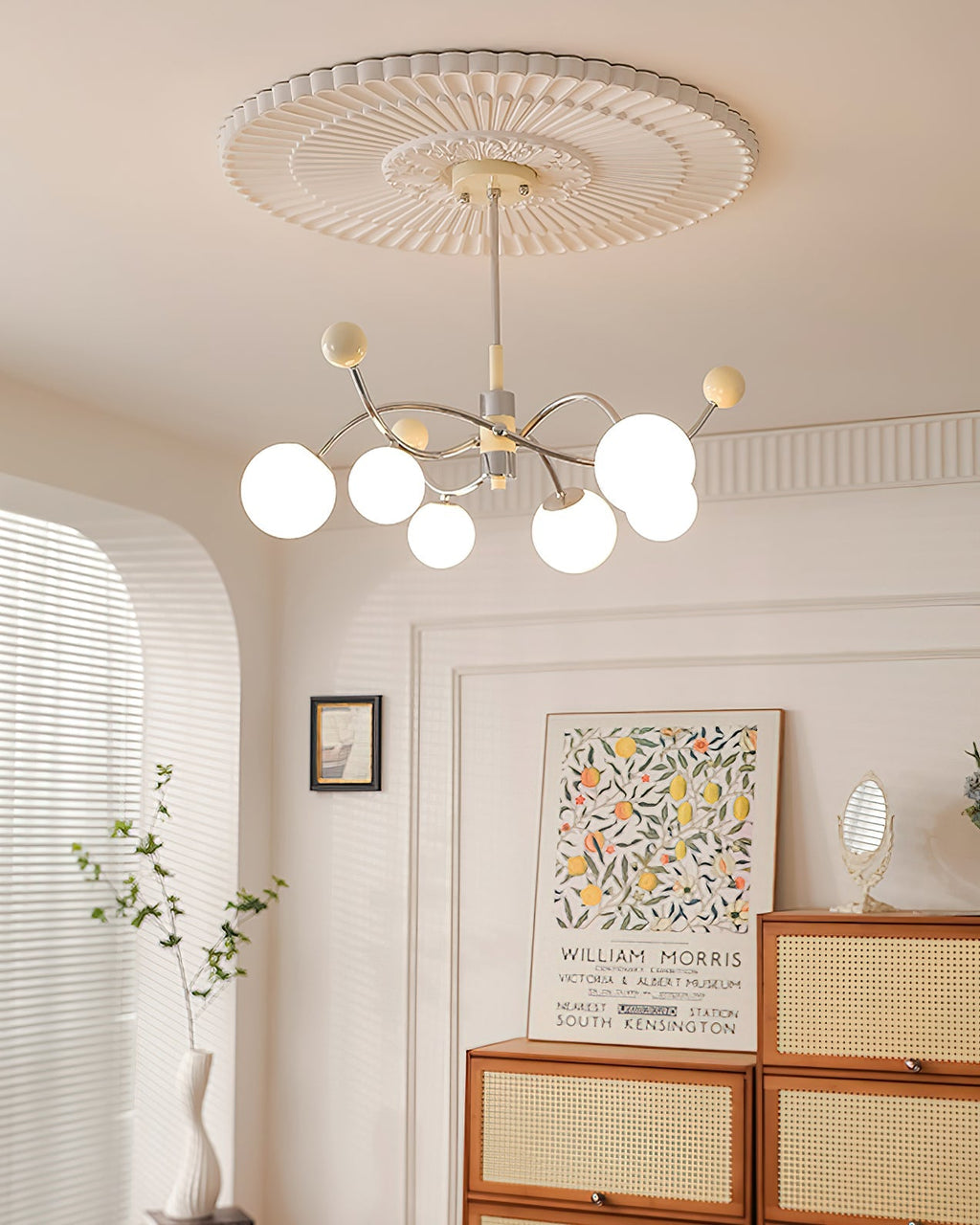 Diana Chandelier Frosted Orb Curves
