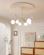 Diana Chandelier Frosted Orb Curves