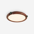 Ceiling Light Round Acrylic Panel Walnut Resin A/B Model Natural