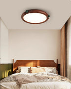 Ceiling Light Round Acrylic Panel Walnut Resin A/B Model Natural