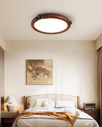 Ceiling Light Round Acrylic Panel Walnut Resin A/B Model Natural