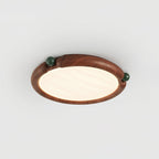 Ceiling Light Round Acrylic Panel Walnut Resin A/B Model Natural