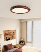 Ceiling Light Round Acrylic Panel Walnut Resin A/B Model Natural