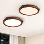 Ceiling Light Round Acrylic Panel Walnut Resin A/B Model Natural