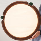 Ceiling Light Round Acrylic Panel Walnut Resin A/B Model Natural