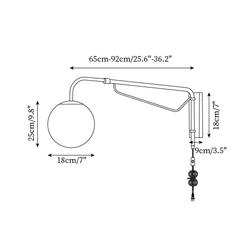 Orbit Modern Swing Arm Wall Lamp