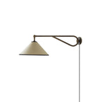 Gild Vintage Plug-in Brass Fabric Wall Lamp