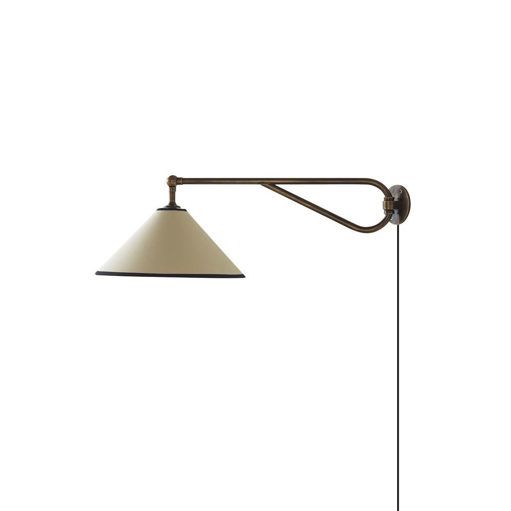 Gild Vintage Plug-in Brass Fabric Wall Lamp
