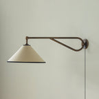 Gild Vintage Plug-in Brass Fabric Wall Lamp