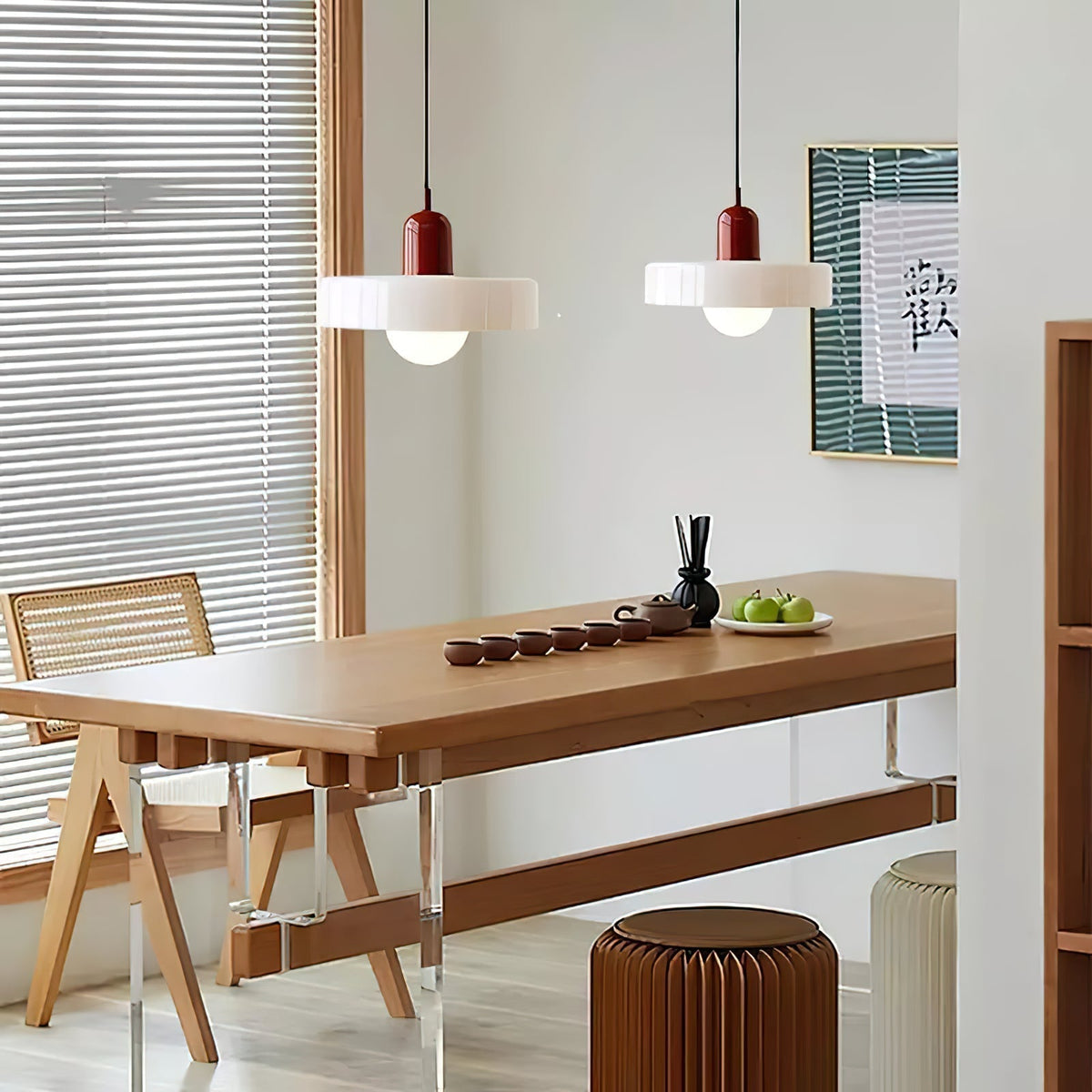 Ideal Modern Minimalist Disc Orb Glass Pendant Light