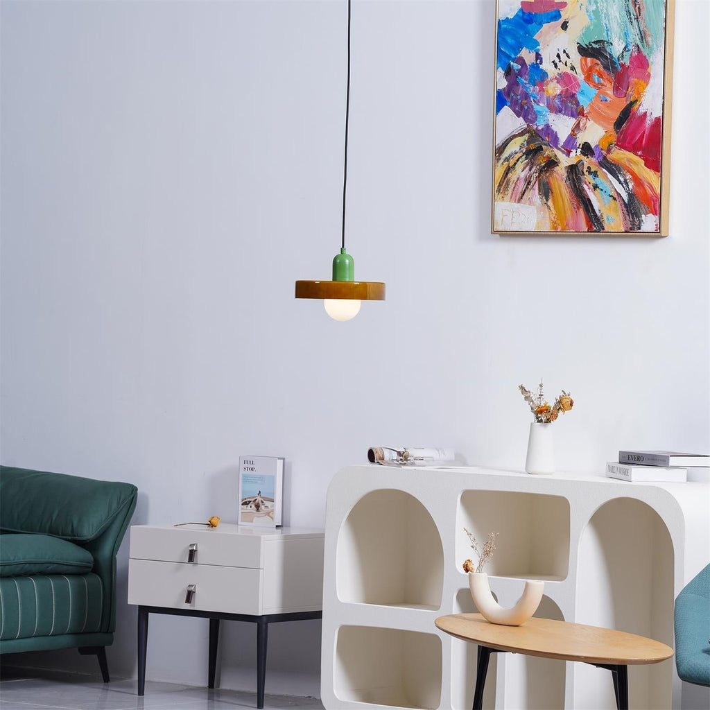 Ideal Modern Minimalist Disc Orb Glass Pendant Light