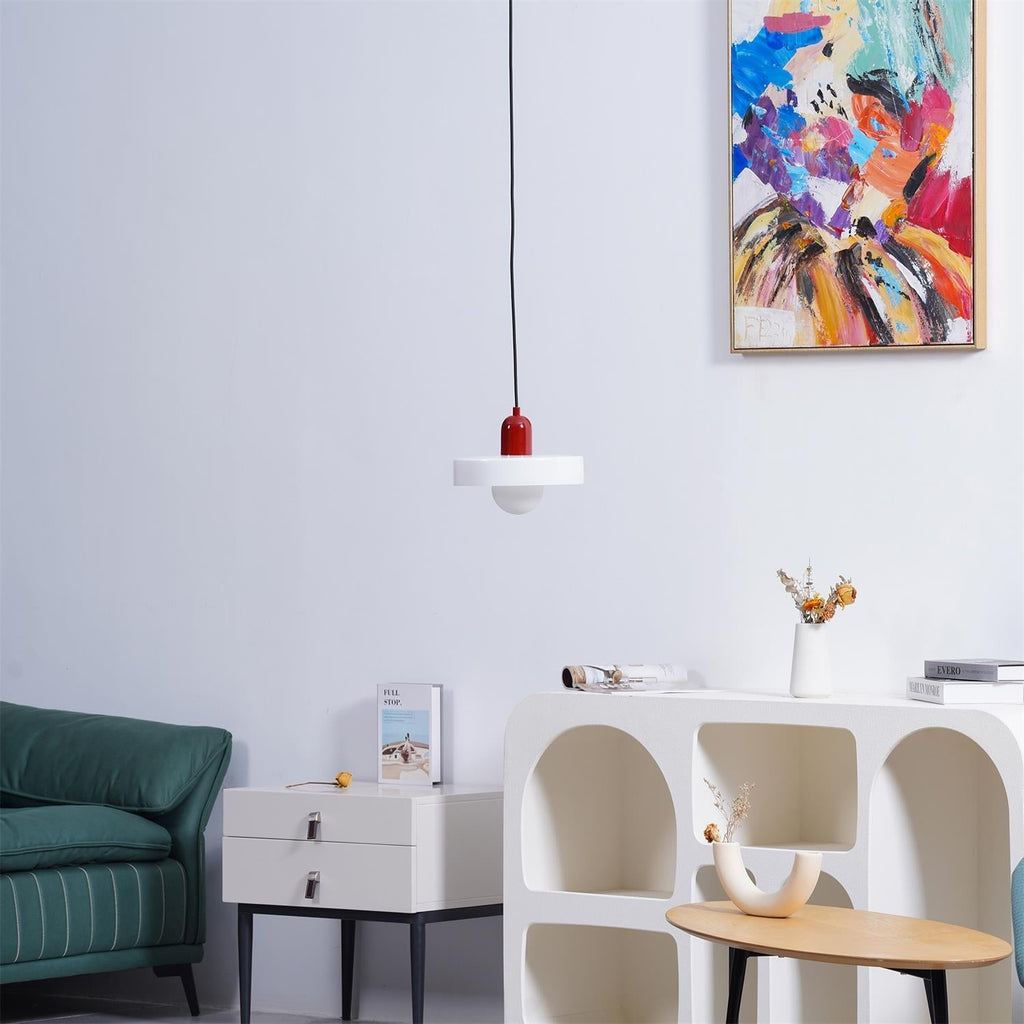 Ideal Modern Minimalist Disc Orb Glass Pendant Light
