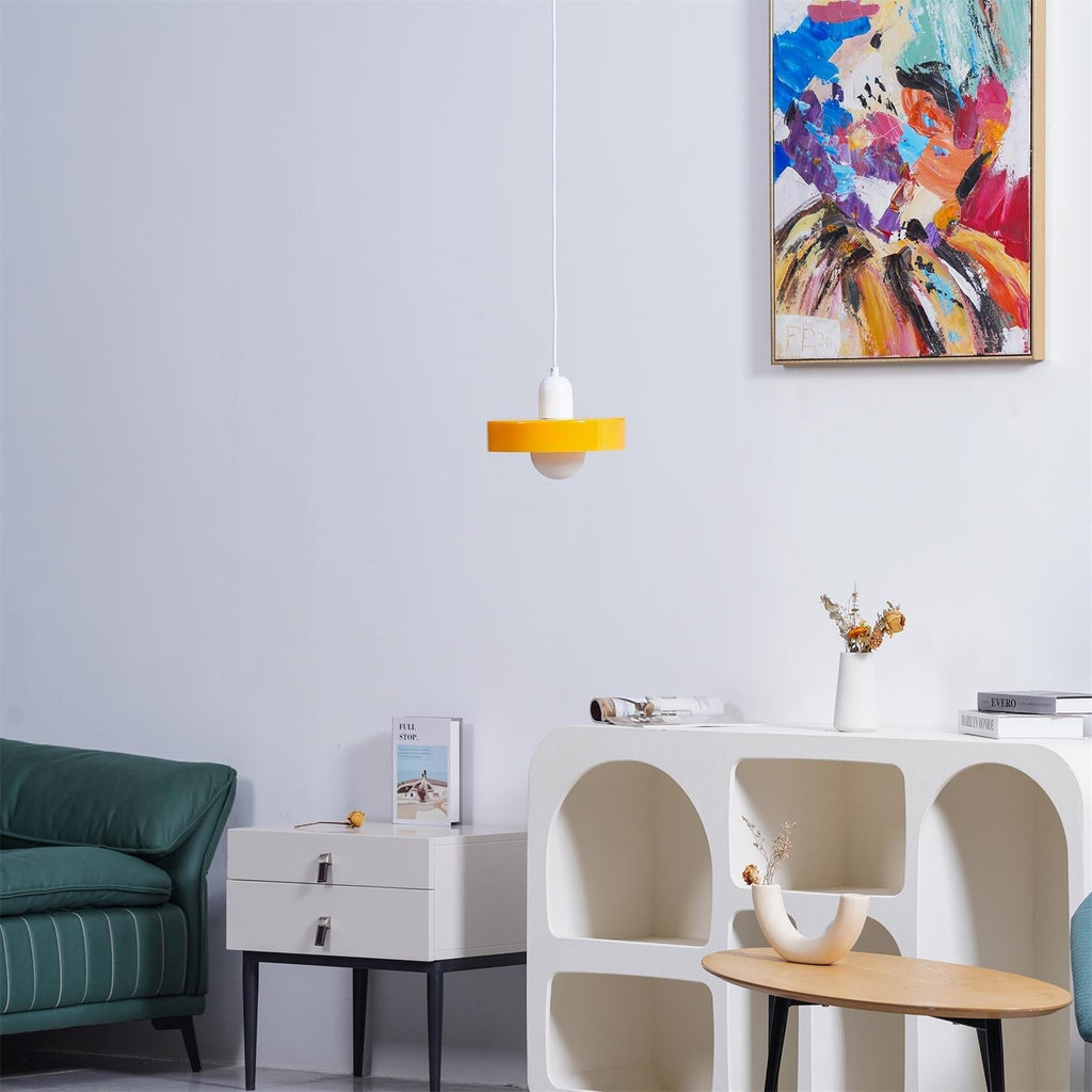 Ideal Modern Minimalist Disc Orb Glass Pendant Light