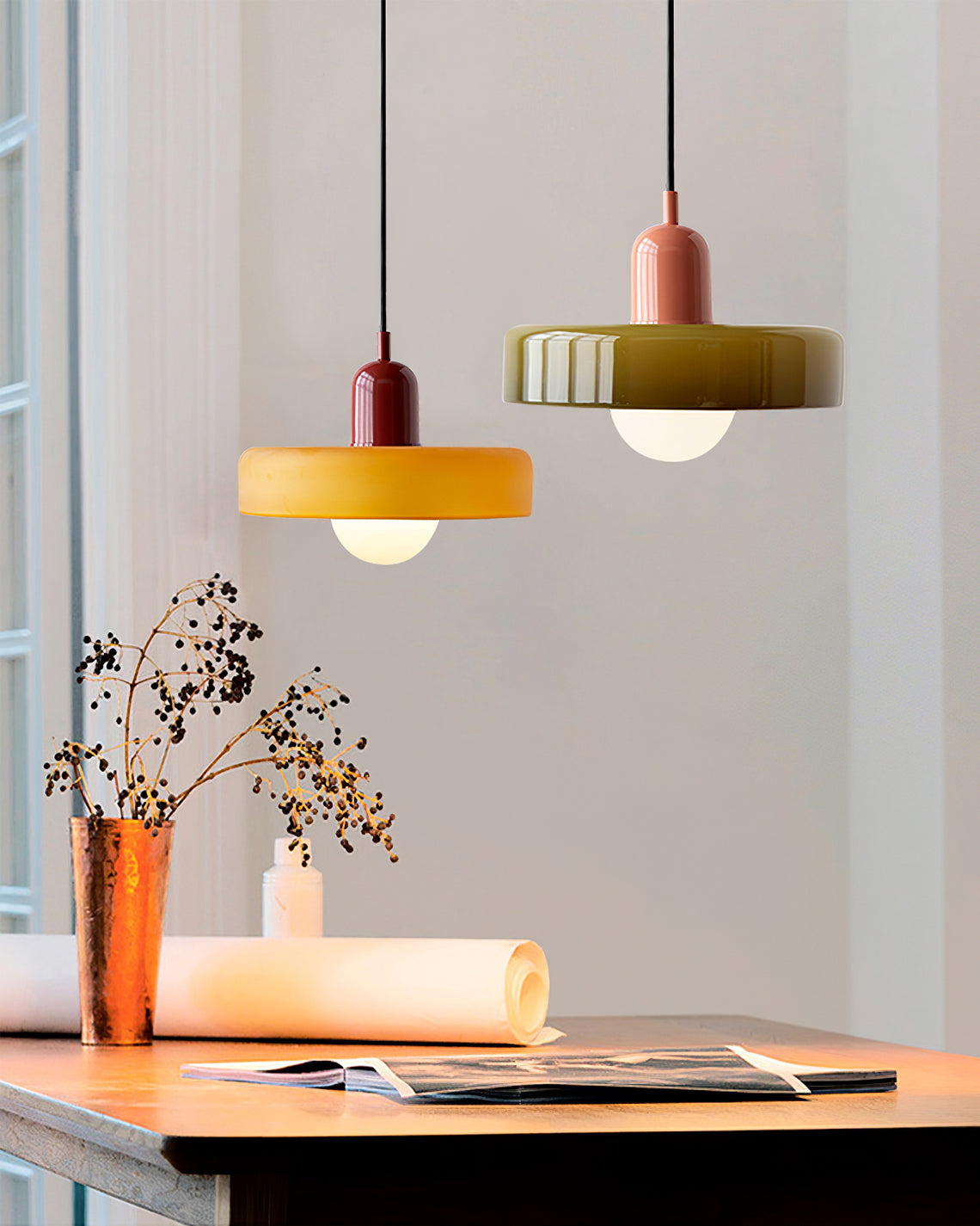 Jovial Minimalist Disc Orb Swag Glass Pendant Lights Plug-in
