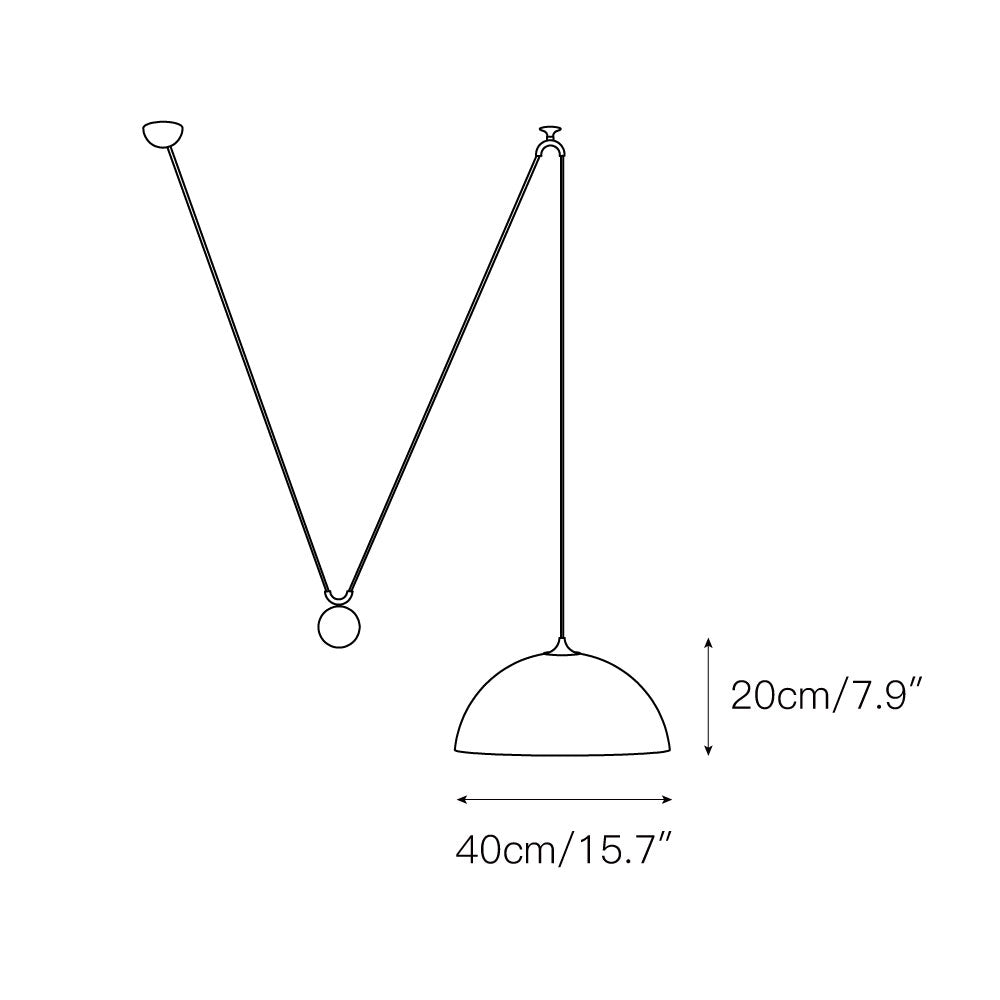 Omen Modern Minimalist Dome Balance Brass Pendant Lamp