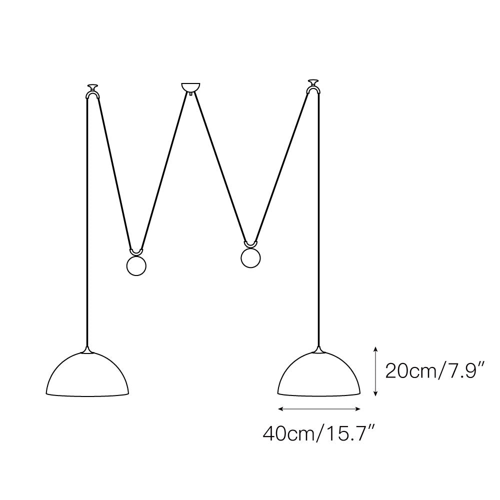 Omen Modern Minimalist Dome Balance Brass Pendant Lamp