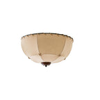 Ceiling Light Handcrafted Shade Wood and Fabric Rustic Fixture
