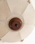 Ceiling Light Handcrafted Shade Wood and Fabric Rustic Fixture