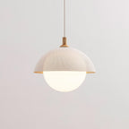 Pith Modern Minimalist Dome Perforated Wooden Pendant Lamp