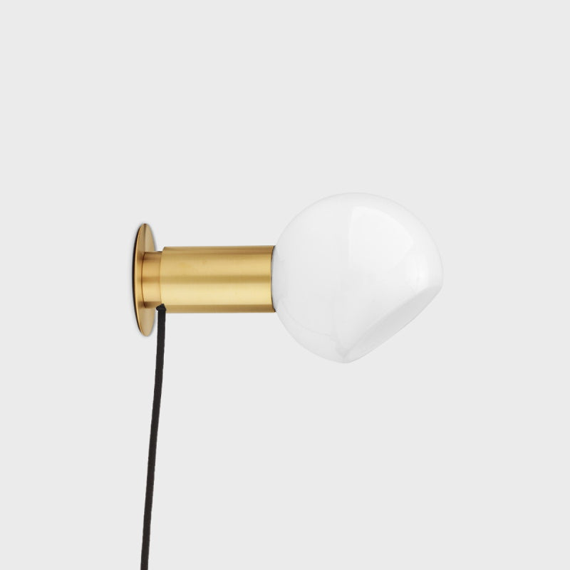 Sole Modern Minimalist Sphere Brass Glass Wall Lamp