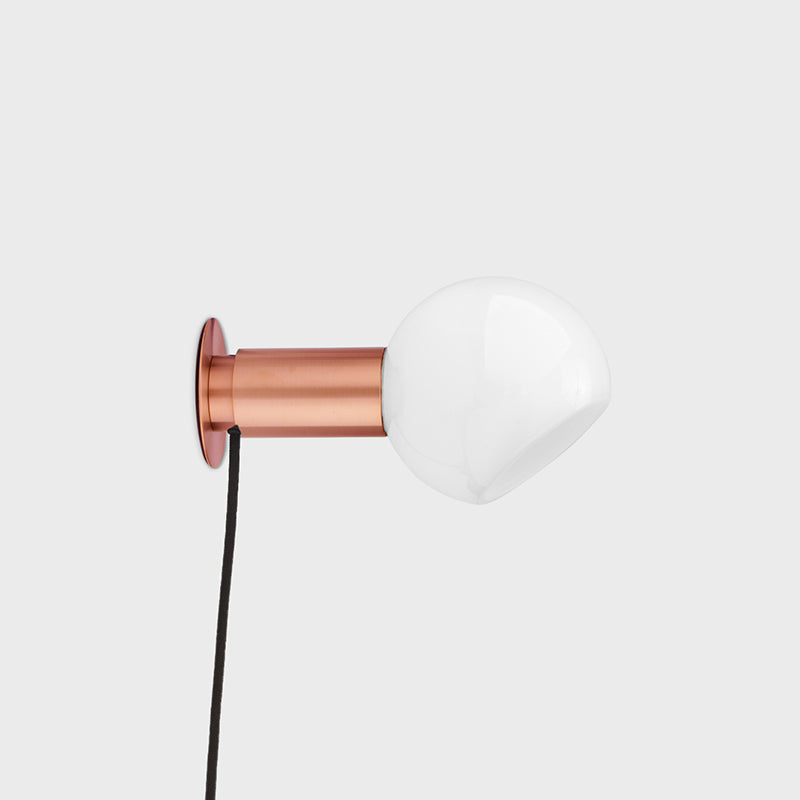 Sole Modern Minimalist Sphere Brass Glass Wall Lamp