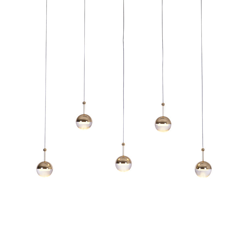 Solara Pendant Lamp Steel Glass Multi Drop Minimalist Staircase