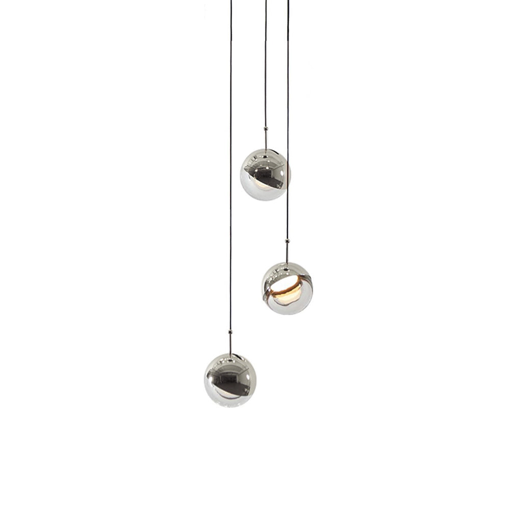 Solara Pendant Lamp Steel Glass Multi Drop Minimalist Staircase