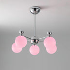 Dori Chandelier Pink Glass Globe Array