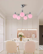 Dori Chandelier Pink Glass Globe Array