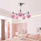 Dori Chandelier Pink Glass Globe Array