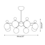 Dori Chandelier Pink Glass Globe Array