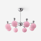 Dori Chandelier Pink Glass Globe Array