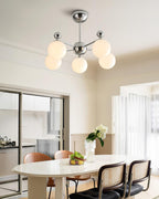 Dori Chandelier Pink Glass Globe Array