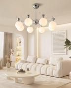 Dori Chandelier Pink Glass Globe Array