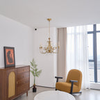 Braid Vintage Double Twist Brass Crystal Chandelier